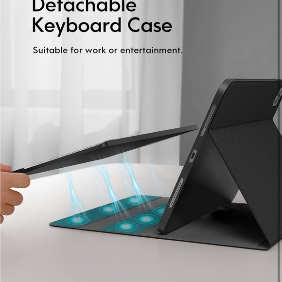 iPad Air 11 Inch Case with Keyboard (M2, 2024), 7-Color Backlight, - Picture 4 of 5